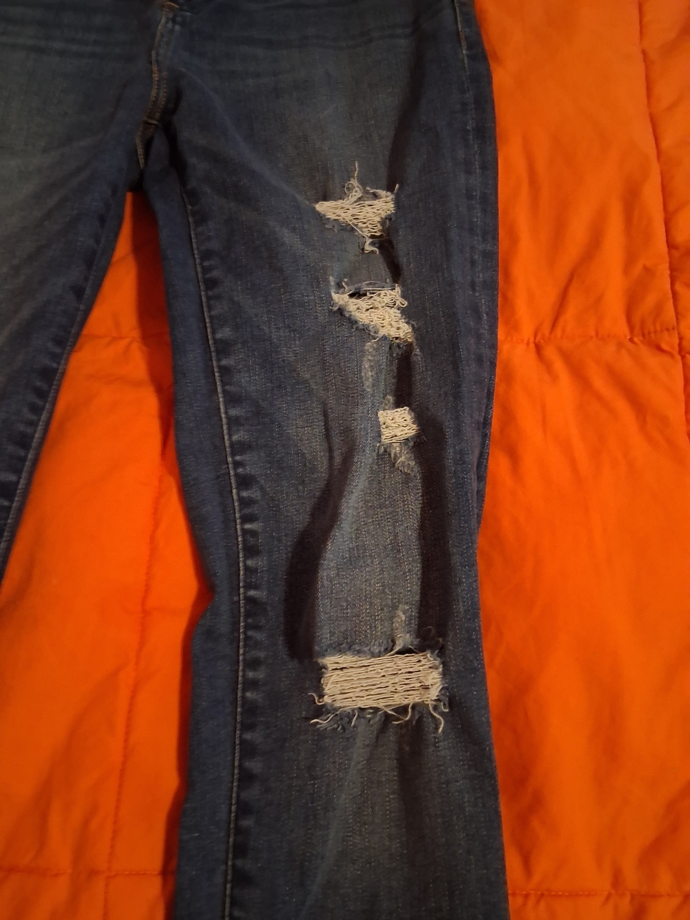 Abercrombie & Fitch Simone High Rise Super Skinny 26/ 2r Blue Distressed Jeans - Picture 6 of 9